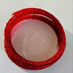 Red African beaded bracelet